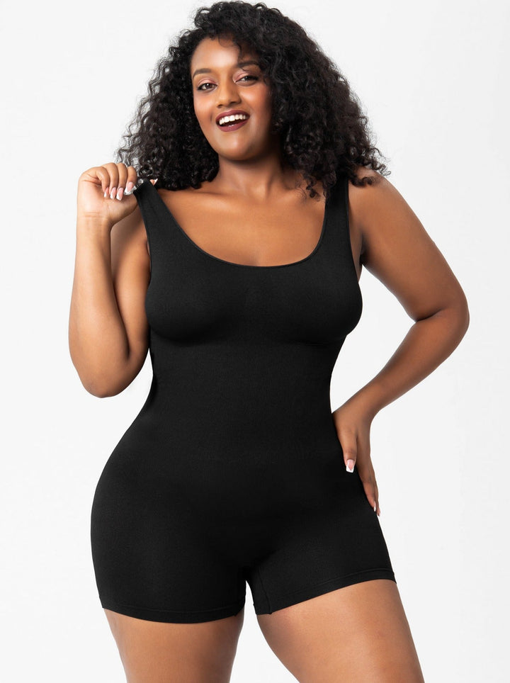 Zwarte Tummy Control Romper Bodysuit