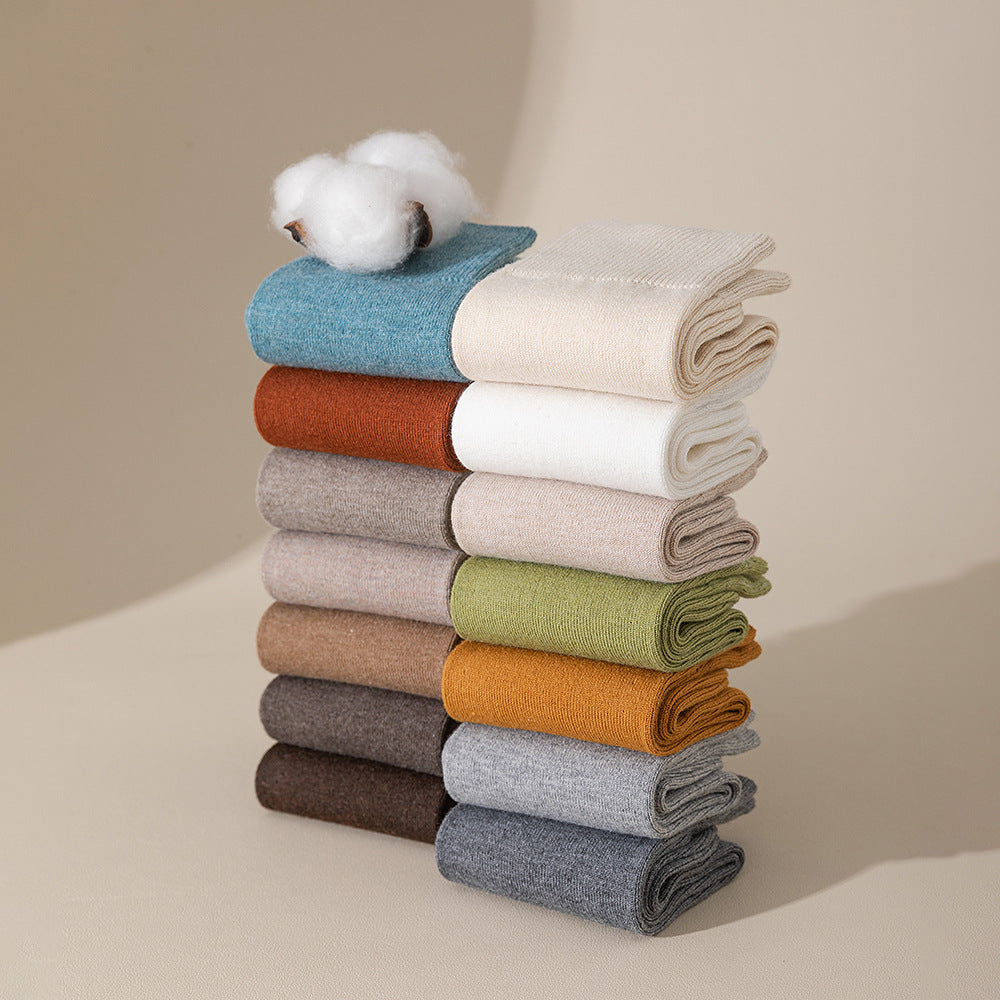 CALORA_ 5 Paar Antibacteriële Wollen Sokken voor Dames - Warme Herfst- en Winterkousen - Maat 35-40