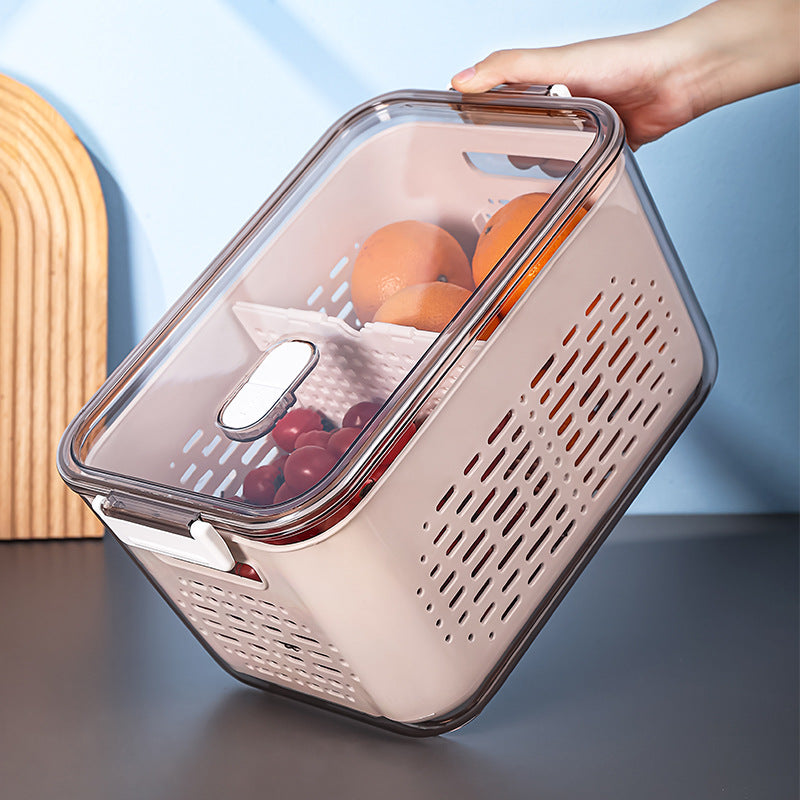 CALORA_ PET Plastic Vershoudopbergdoos voor Groenten en Fruit met Deksel