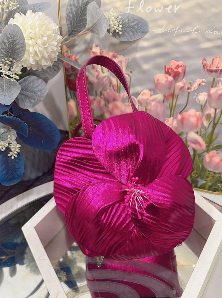CALORA_ Creatieve Franse Bloemen Tote Tas met Schouderriem en Kettingdetail