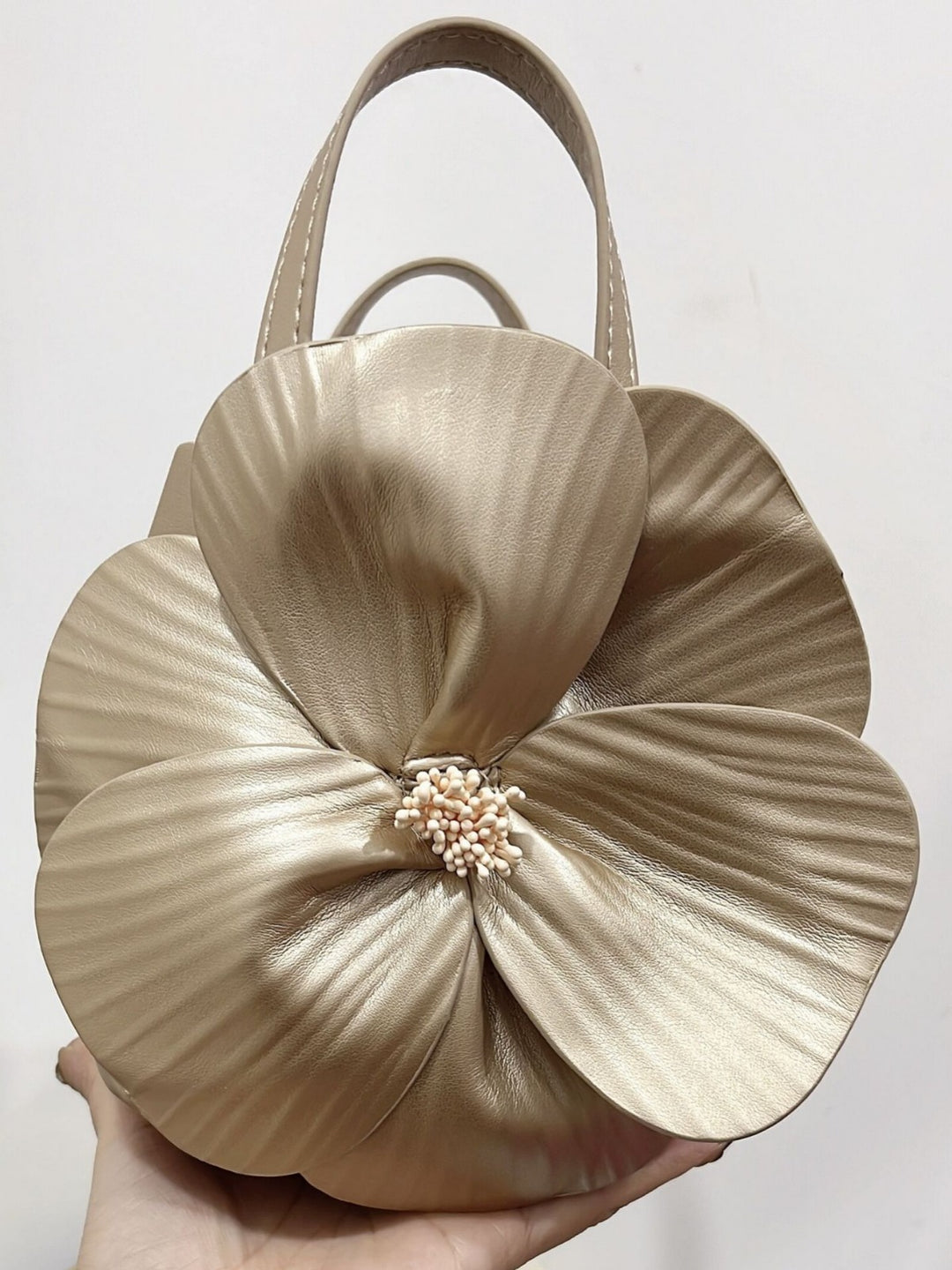 CALORA_ Creatieve Franse Bloemen Tote Tas met Schouderriem en Kettingdetail