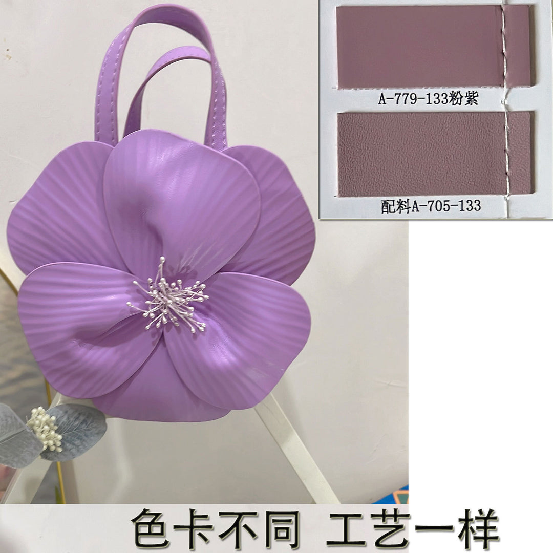 CALORA_ Creatieve Franse Bloemen Tote Tas met Schouderriem en Kettingdetail