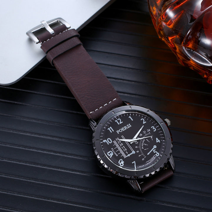 CALORA_ Heren Cadeauset met Portemonnee, Riem, Bril en Horloge - Luxe 4-delige Relatiegeschenkset