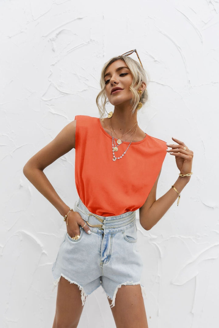 CALORA_ Dames T-shirt met Korte Mouwen en Ontspannen Pasvorm van Ademend Materiaal