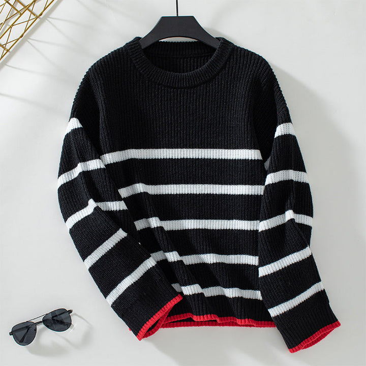 Casual Gestreepte Pullover Trui met Lange Mouwen