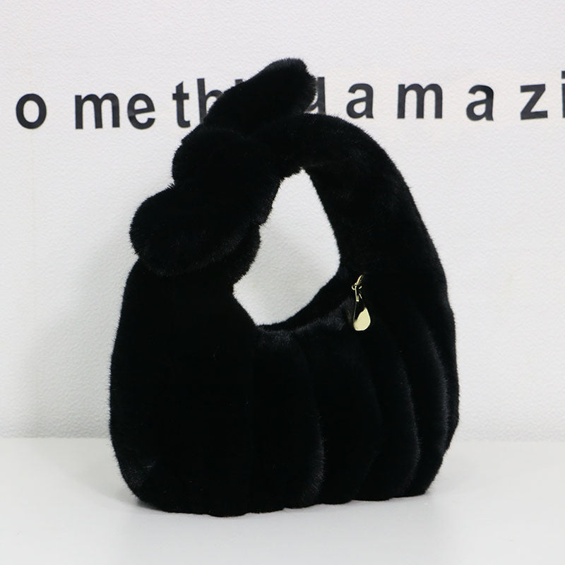 CALORA_ Dames Herfst Winter Fluffly Zachte Pluche Handtas Cloud Stijl