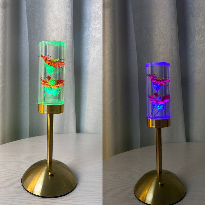 CALORA_ Creatieve LED Sfeerlamp met Ongeschonden Bloemen voor Slaapkamer Decoratie