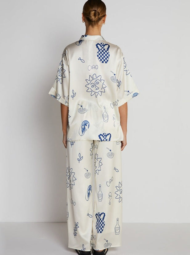 Tweedelige schattige, losse pyjamaset met print