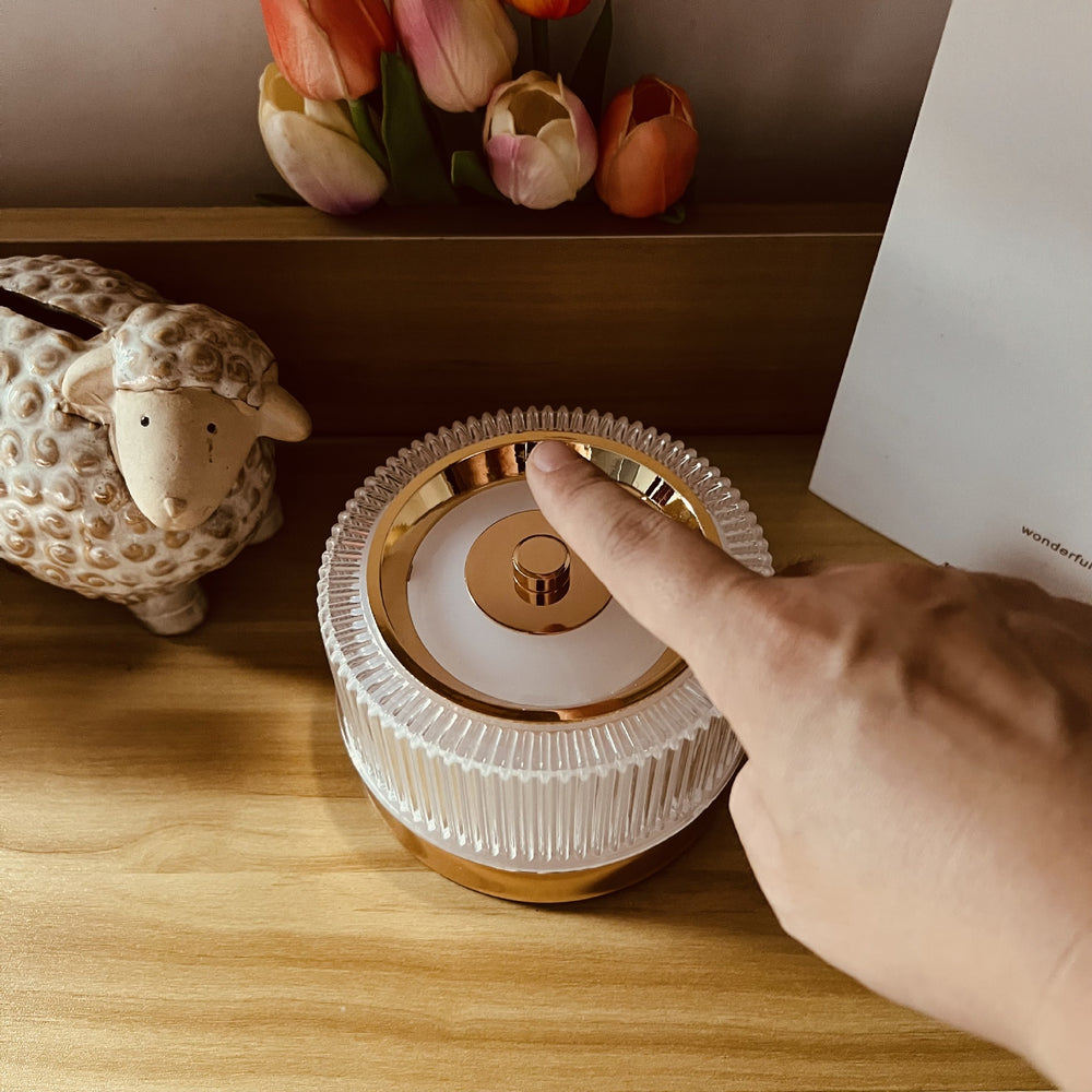 CALORA_ Waterdamp LED Sfeerlamp met Kristallen Bedlampje en Nachtlampje