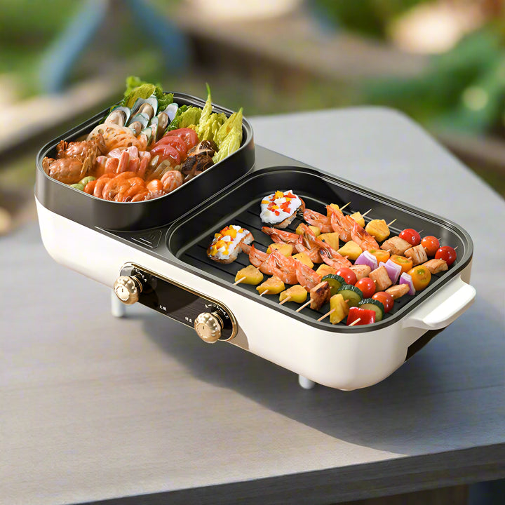 CALORA_ Multifunctionele Elektrische Kookplaat voor Fondue en Barbecue