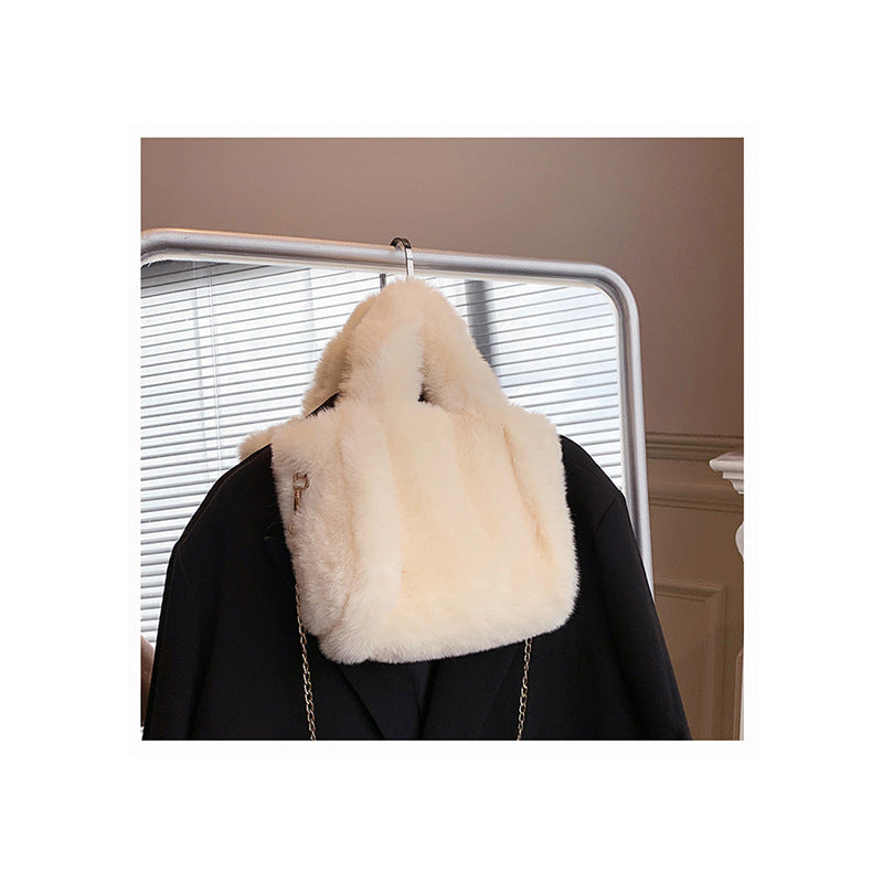 CALORA_ Winter Fuzzy Tas Dames Grote Capaciteit Schoudertas