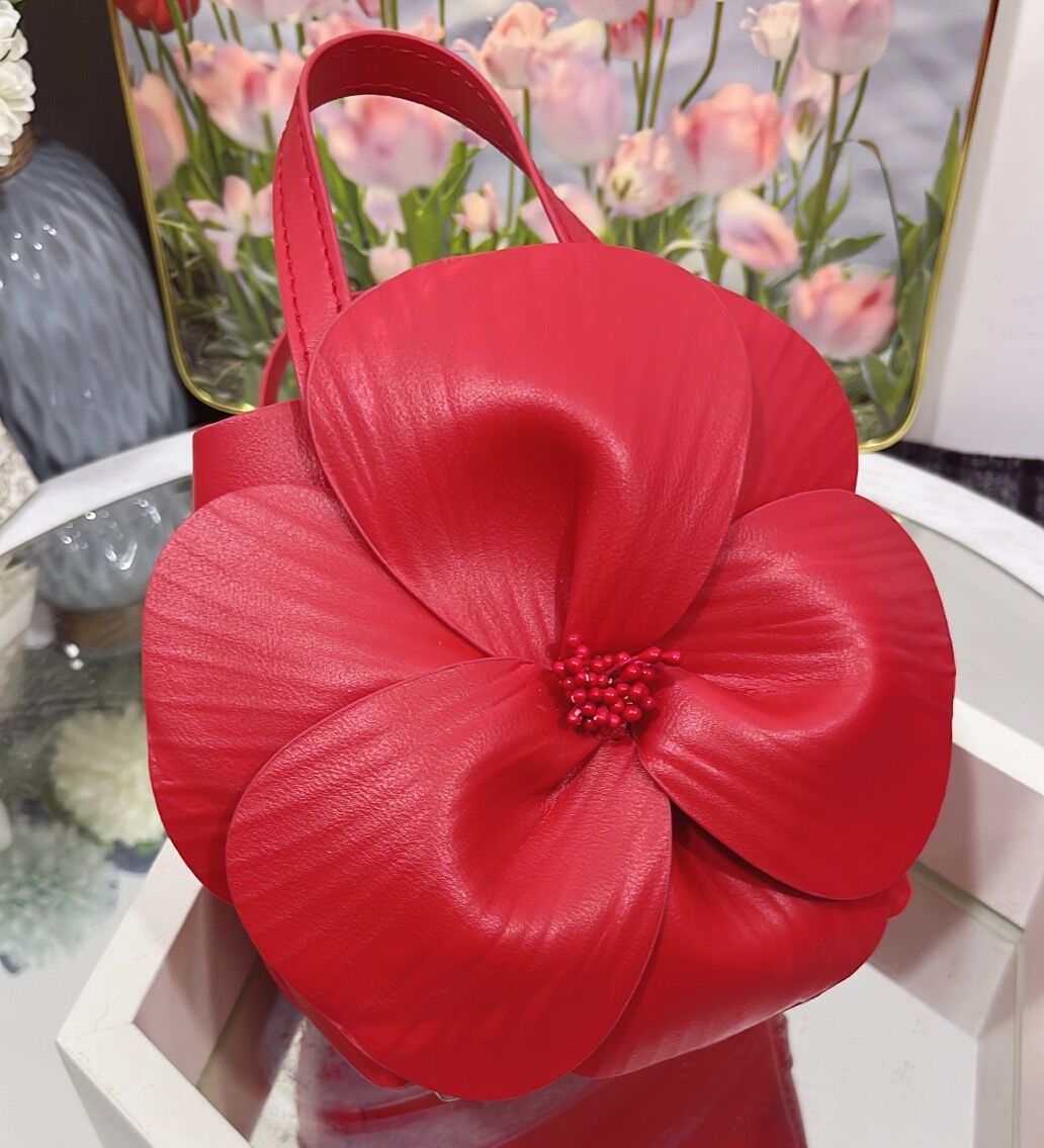 CALORA_ Creatieve Franse Bloemen Tote Tas met Schouderriem en Kettingdetail