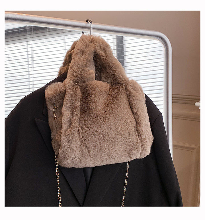 CALORA_ Winter Fuzzy Tas Dames Grote Capaciteit Schoudertas