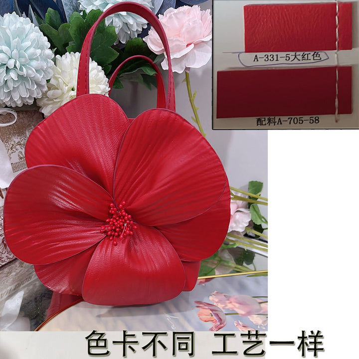 CALORA_ Creatieve Franse Bloemen Tote Tas met Schouderriem en Kettingdetail