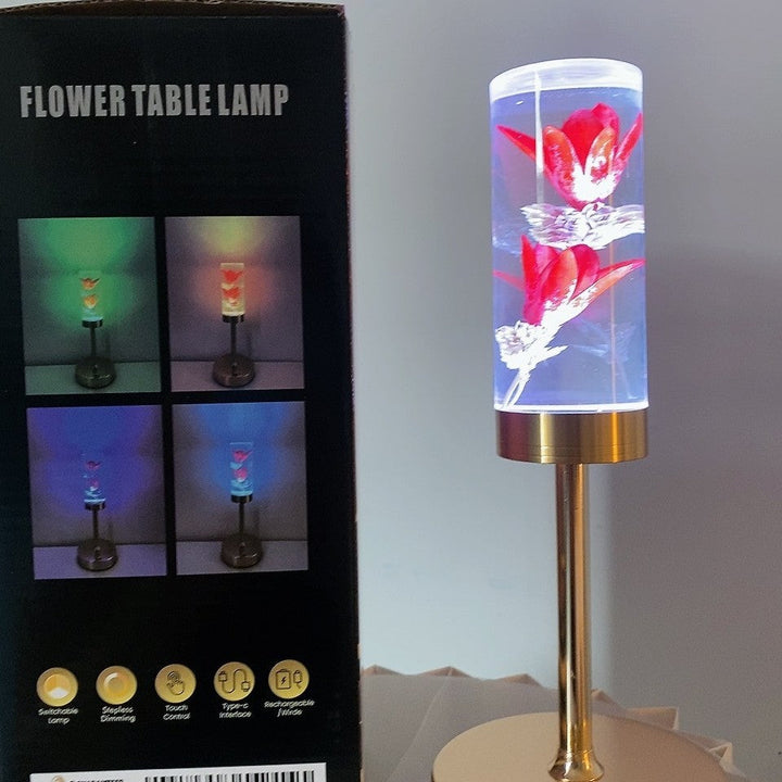 CALORA_ Creatieve LED Sfeerlamp met Ongeschonden Bloemen voor Slaapkamer Decoratie