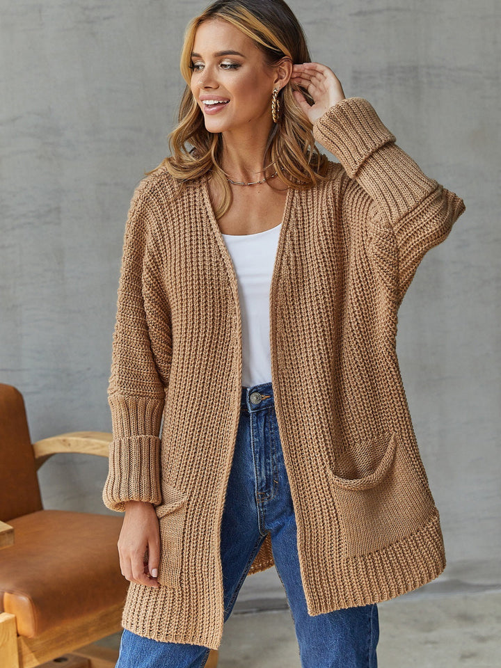 CALORA_ Gezellige Overmaatse Gebreide Cardigan voor Comfortabele Styling