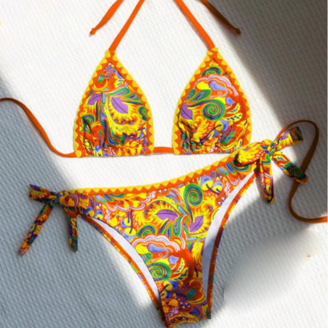 Lisan | Kleurrijke Patchwork Bikini Set