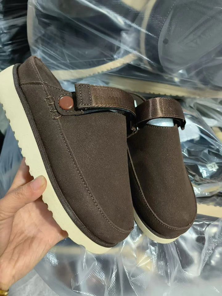 CALORA_ Pluche Winter Dames Sloffen Met Antislip Zool Binnen