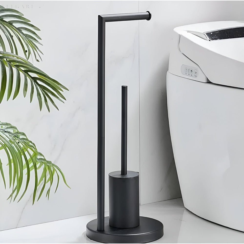 CALORA_ Gouden Moderne Toiletpapierhouder met Ingebouwde Borstel voor badkamer