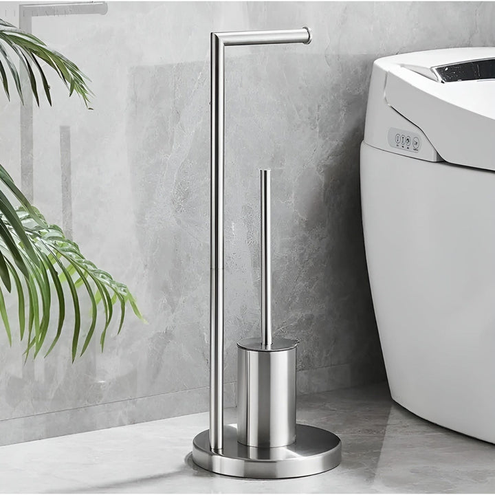 CALORA_ Gouden Moderne Toiletpapierhouder met Ingebouwde Borstel voor badkamer
