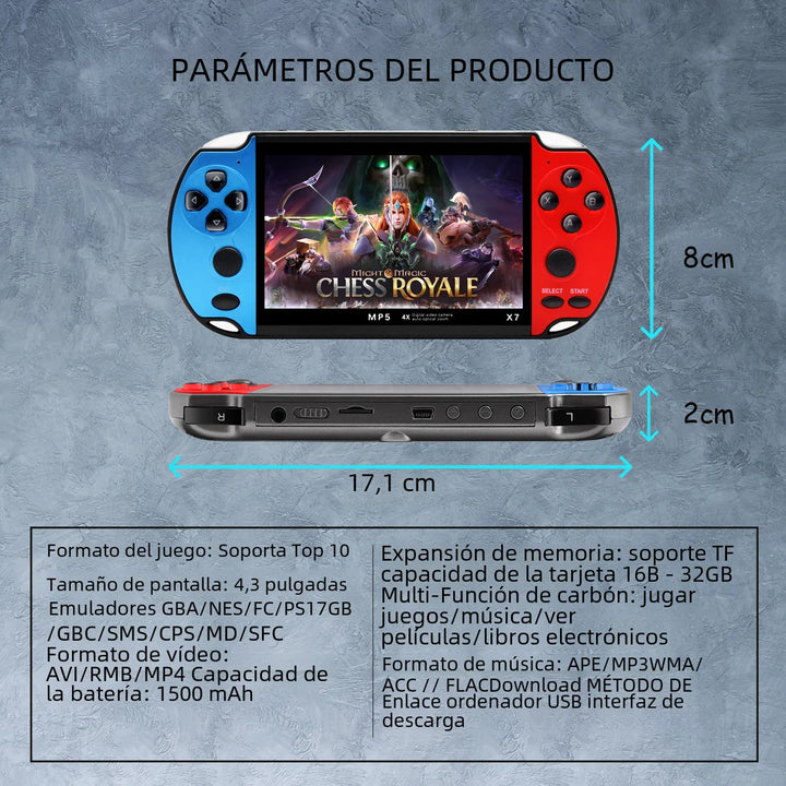 CALORA_ Vortex X7 | Handheld Game Console met 10000 Games