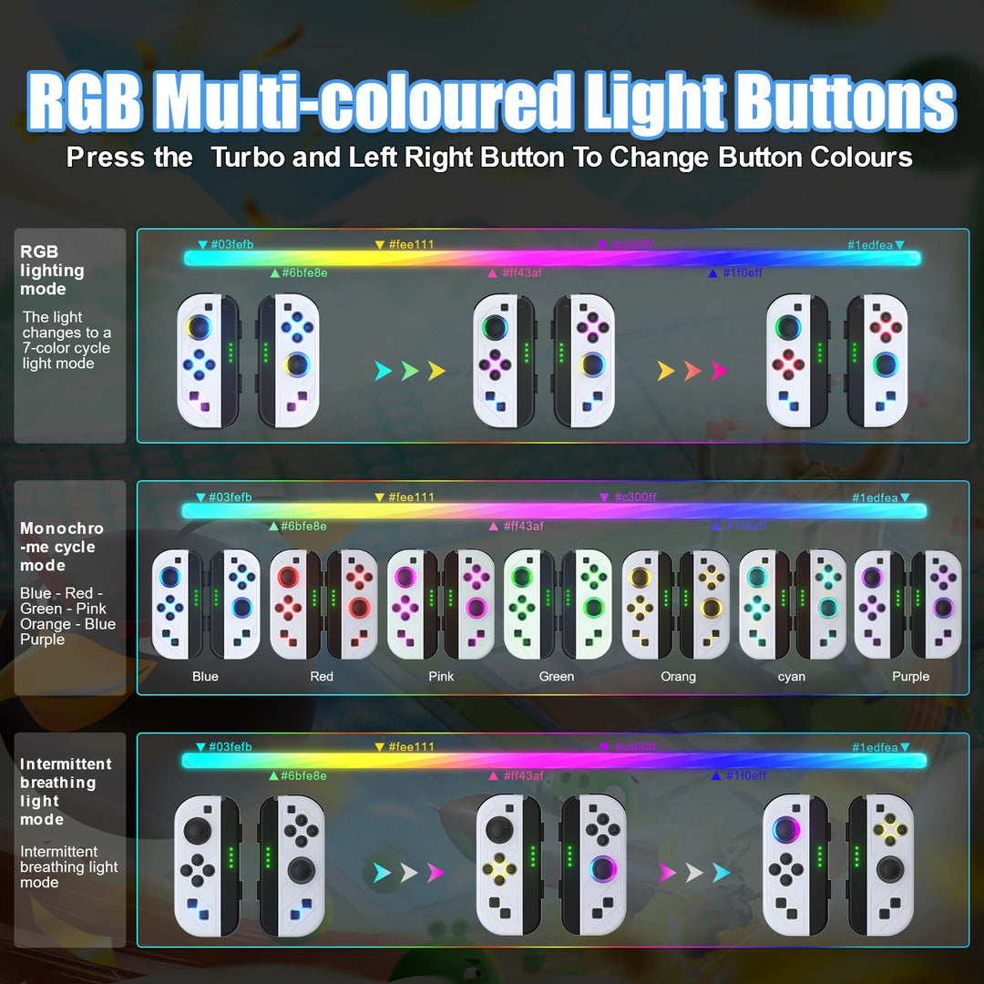 CALORA_ Draadloze Bluetooth Gamecontroller met LED verlichting voor Switch