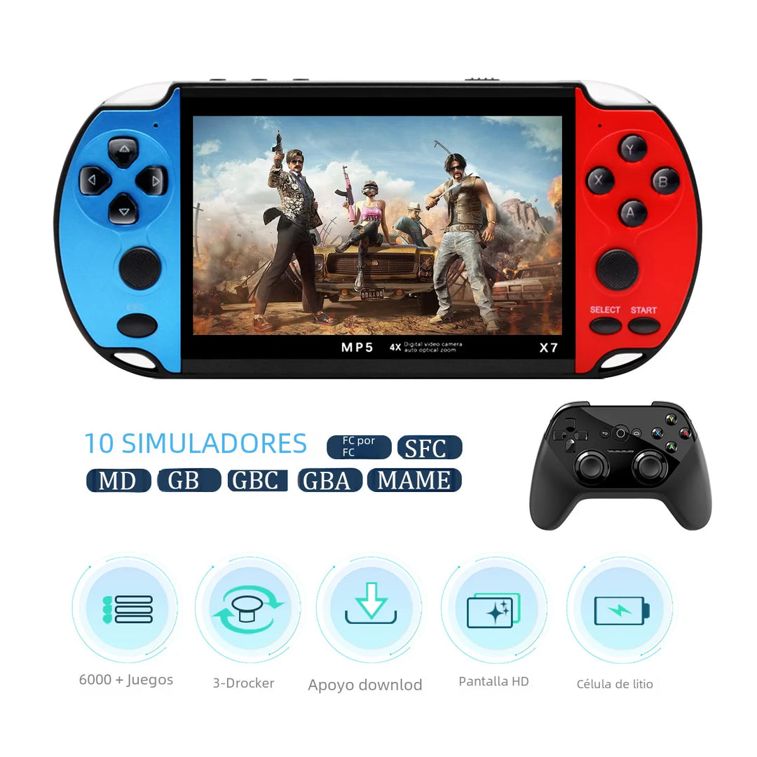 CALORA_ Vortex X7 | Handheld Game Console met 10000 Games