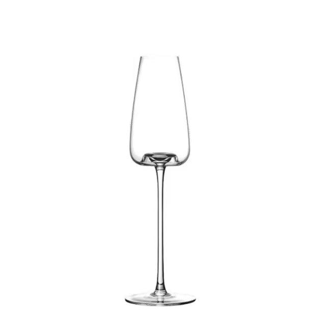 CALORA_ Sets van 4 en 6 Handgemaakte Kristallen Wijn- en Champagneglazen