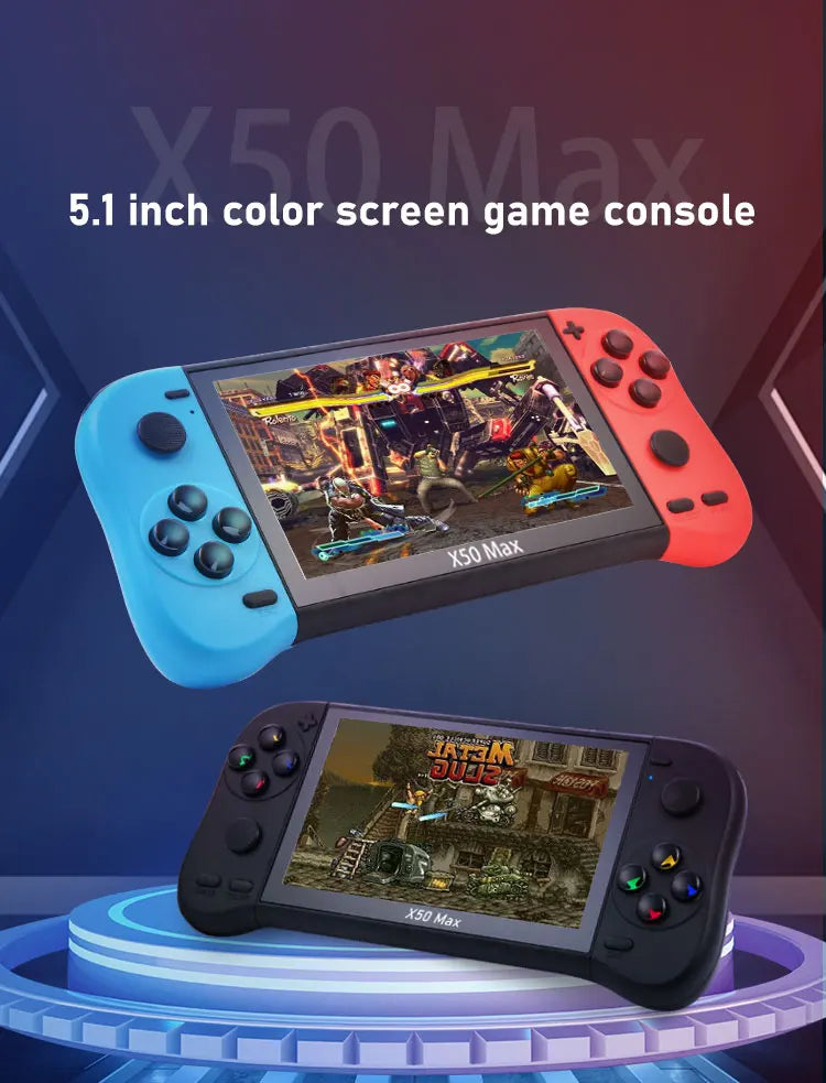 CALORA_ X50 MAX | Handheld Game Console voor PS1 Retro Games - 64GB - 15000 Games