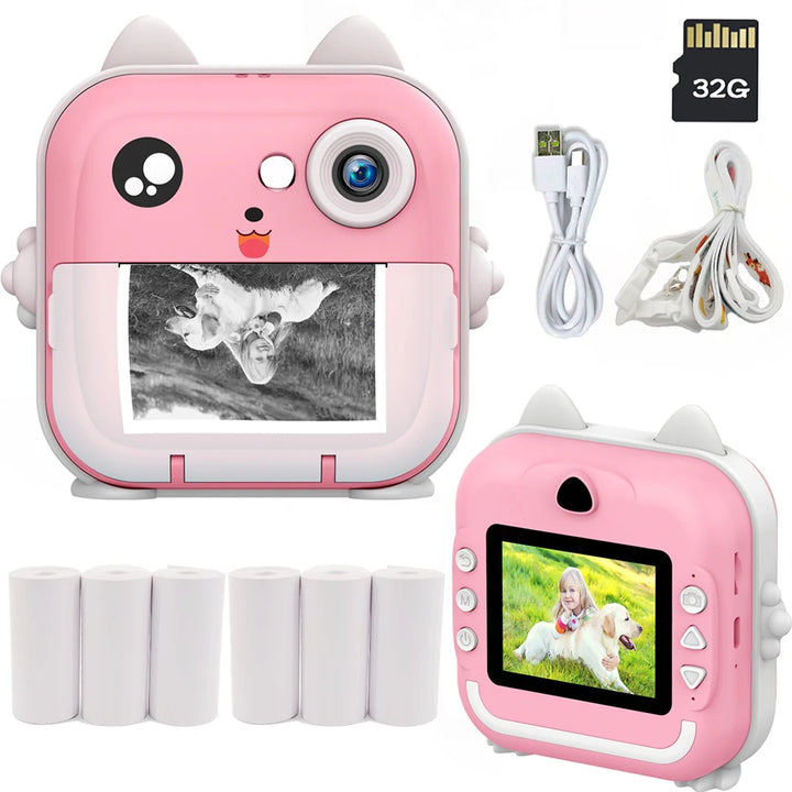 CALORA_ PixiPlay | Instant Print Fotocamera voor Kinderen met 32GB Kaart