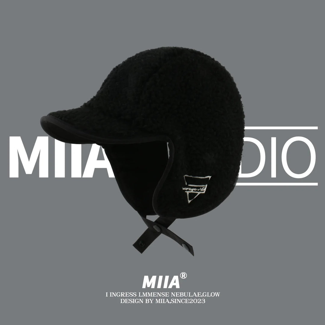 CALORA_ Lamswol Oorbescherming Unisex Bomber Hoed