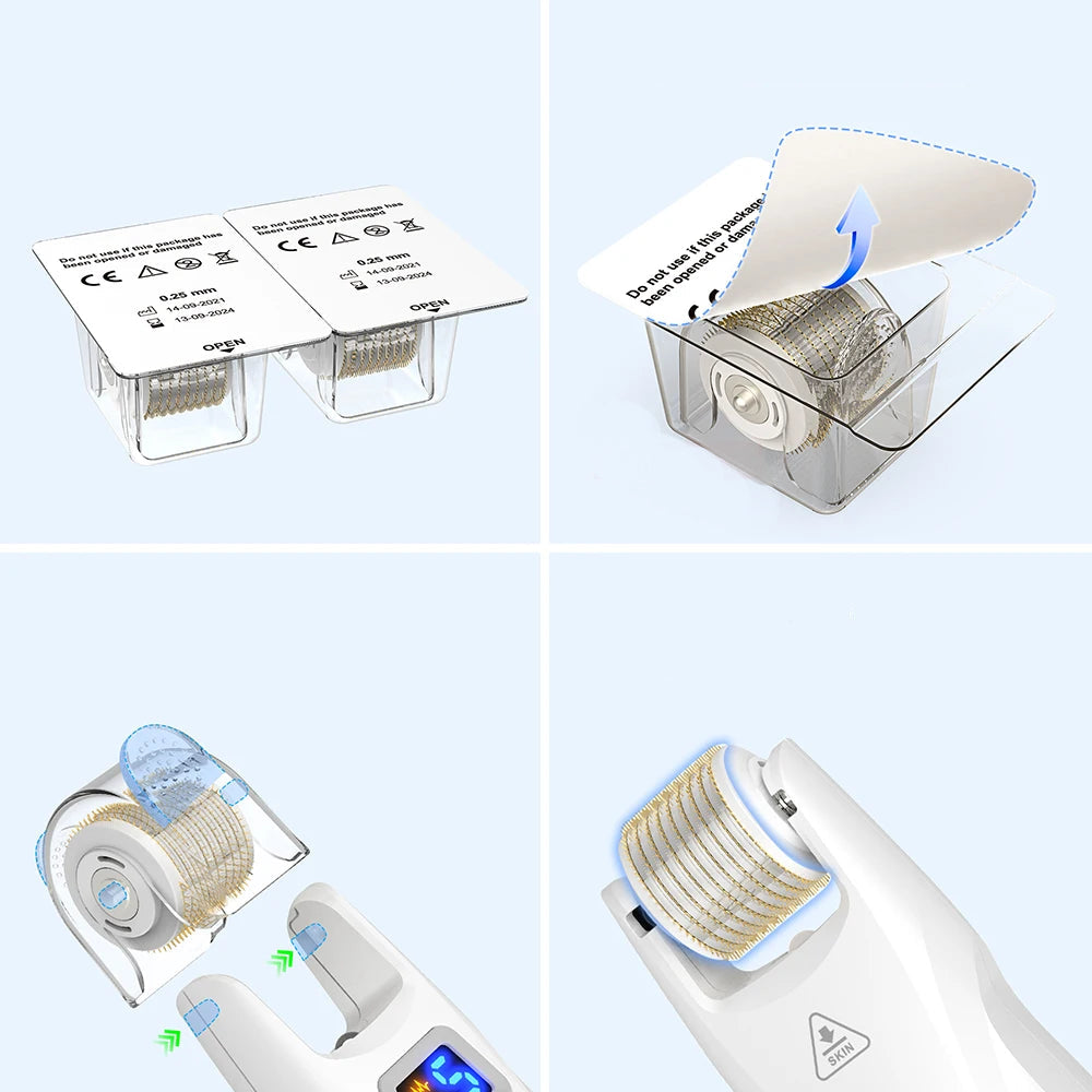 CALORA_ DermaLabs Microneedling Roller met LED Therapie & EMS voor Huid en Haar