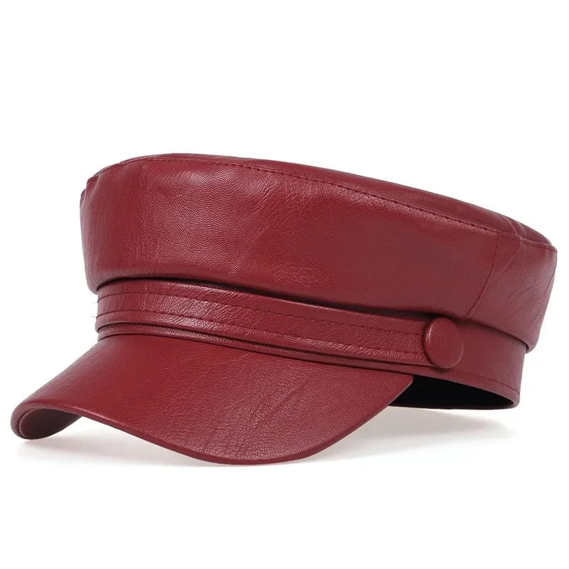 Trendy PU Lederen Beret Hoed | Casual en Stijlvol