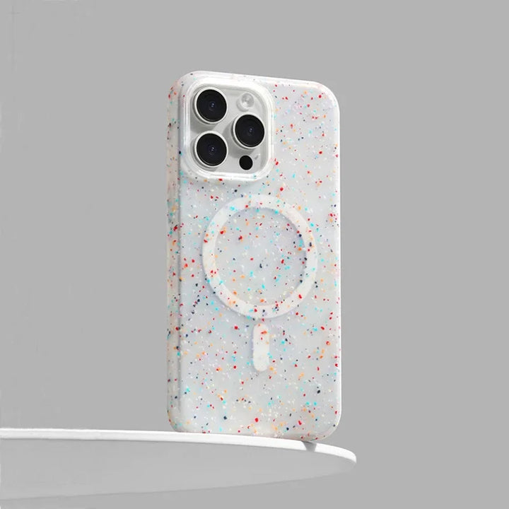 CALORA_ Artistieke Splash iPhone-hoes met Antislip Grip en MagSafe Bescherming