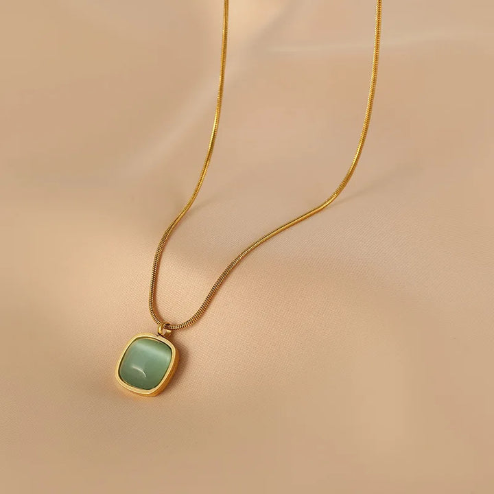 Chiara | Chique Ketting met Groene Steen