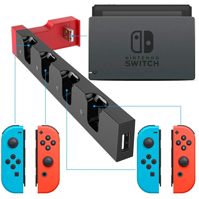 CALORA_ JoyCon Oplaadstation | Nintendo Switch Controller Oplaad Hub
