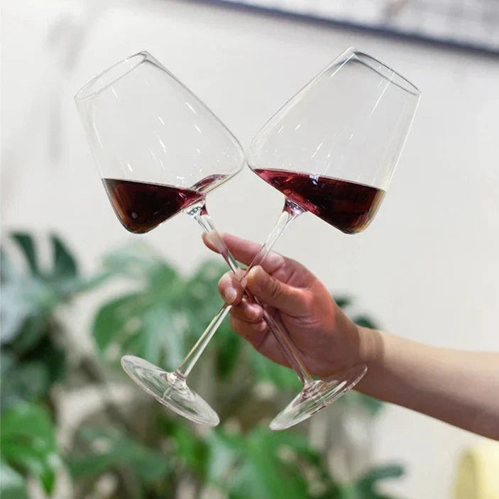CALORA_ Sets van 4 en 6 Handgemaakte Kristallen Wijn- en Champagneglazen
