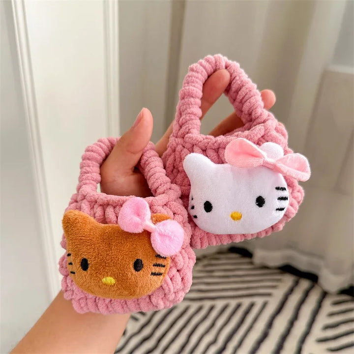 CALORA_ Hellokitty Kawaii Pluche Hoofdtelefoon Tas en Muntzak