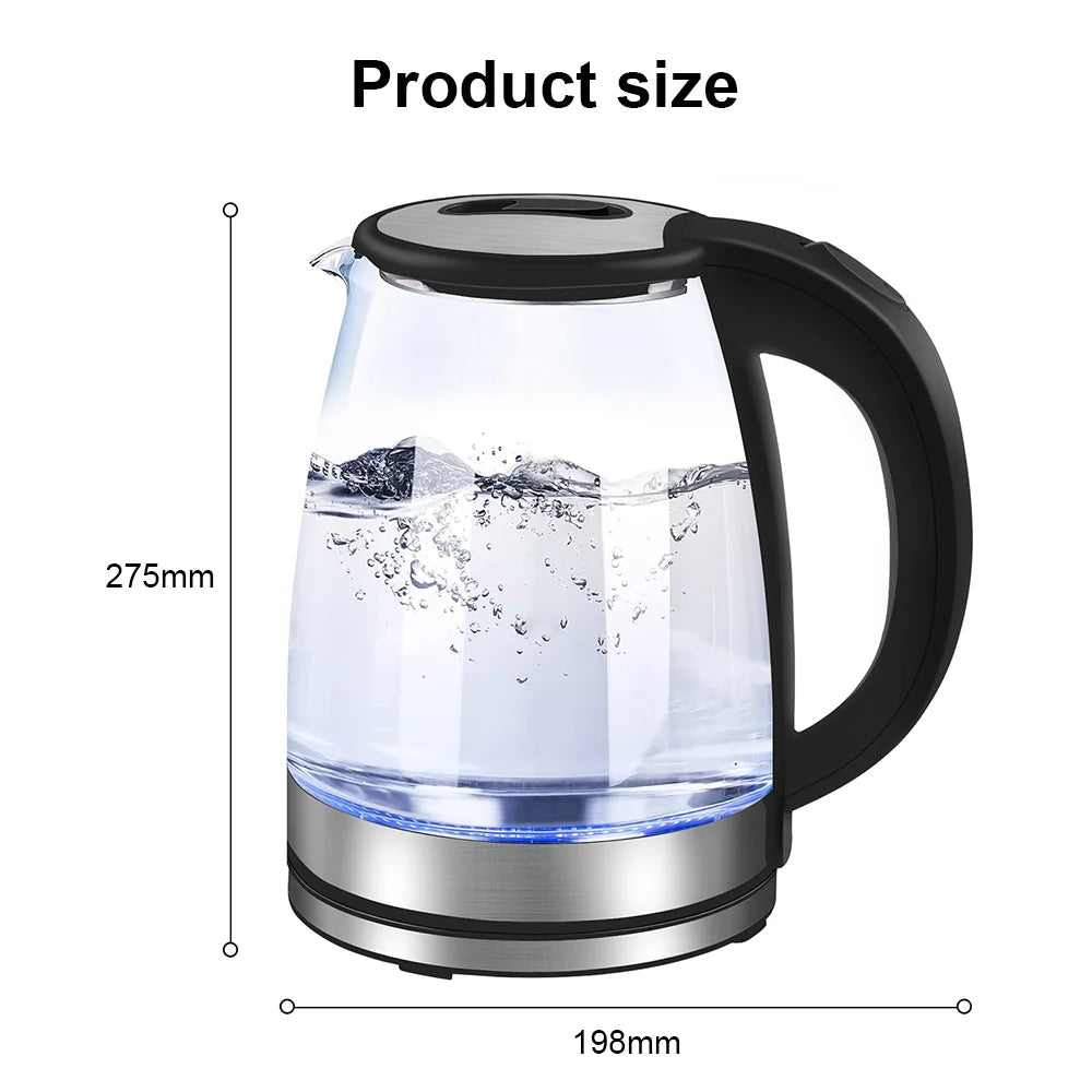 CALORA_ 220V 1.8L Glazen Theeketel Waterkoker 1500-1800W Droog Koken Bescherming
