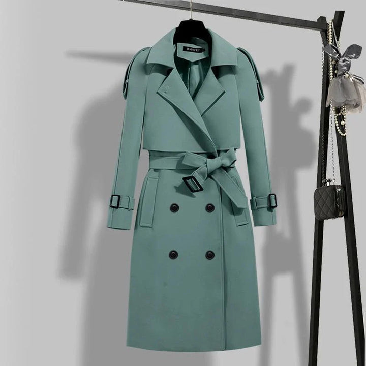 Fay | Dames trenchcoat met dubbele rij knopen en riem