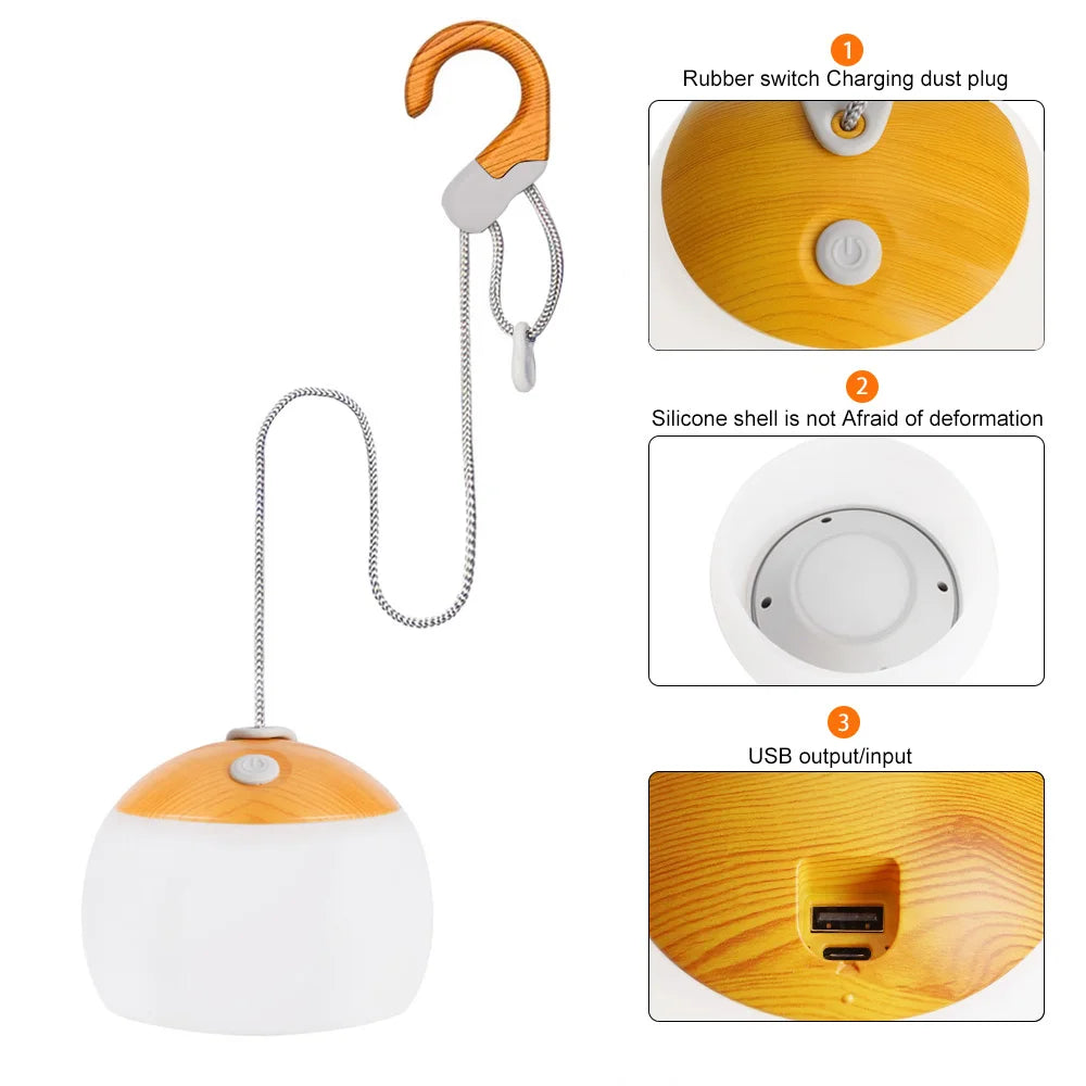 CALORA_ Retro Camping Lantaarn Usb Oplaadbaar Licht Voor Buitenavonturen