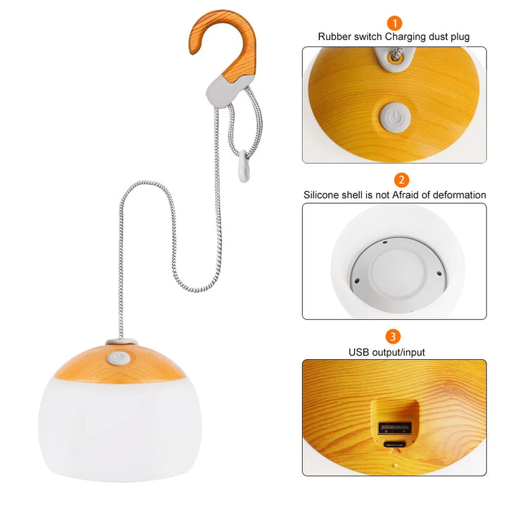 CALORA_ Retro Camping Lantaarn Usb Oplaadbaar Licht Voor Buitenavonturen