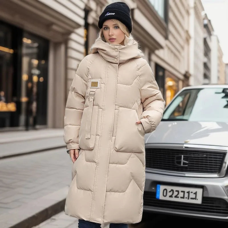 Kyra | Dames lange winter parka met capuchon - dikke gewatteerde jas