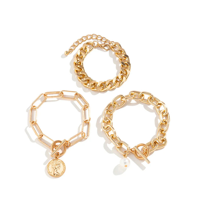 Veloria | Gouden Cuban Armband Set