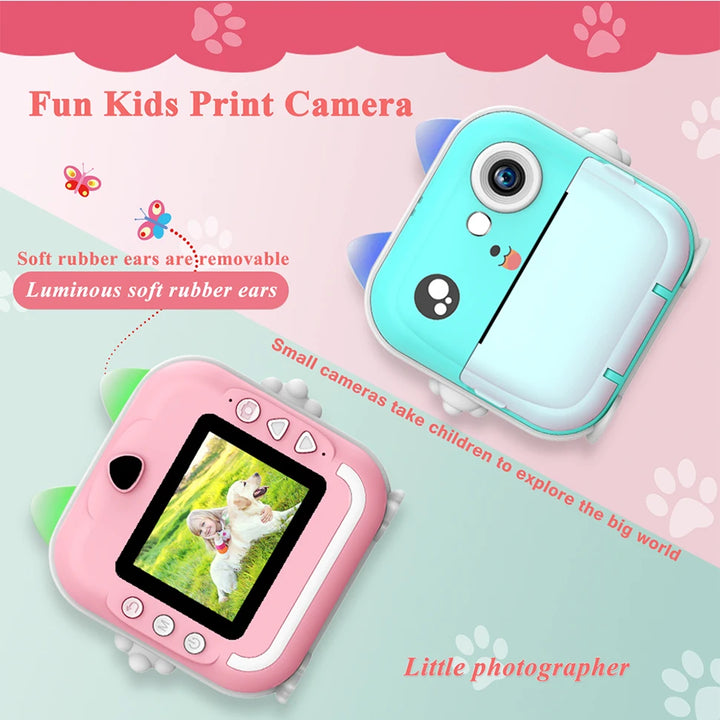 CALORA_ PixiPlay | Instant Print Fotocamera voor Kinderen met 32GB Kaart