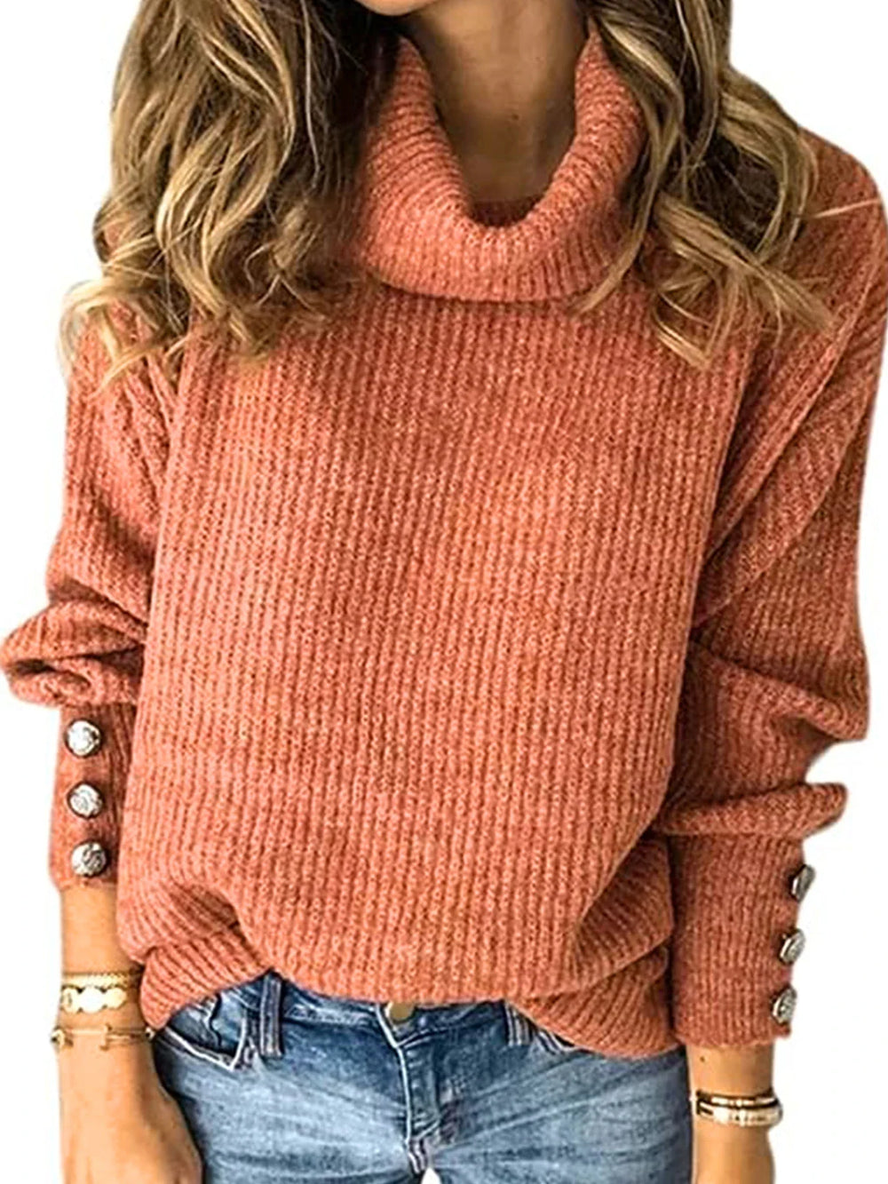CALORA_ Alina | Dames herfst/winter effen coltrui casual trui