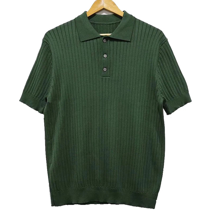 Paolo | Luxe Retro Gebreide Polo - Korte Mouw