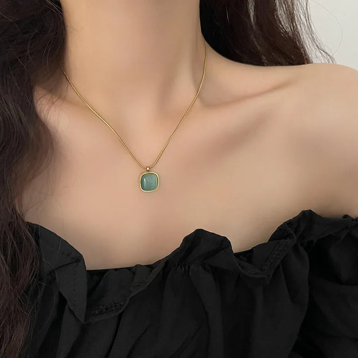 Chiara | Chique Ketting met Groene Steen