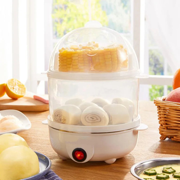 CALORA_ Elektrische Eierkoker Multifunctionele Dubbele Lagen voor Koken Ei