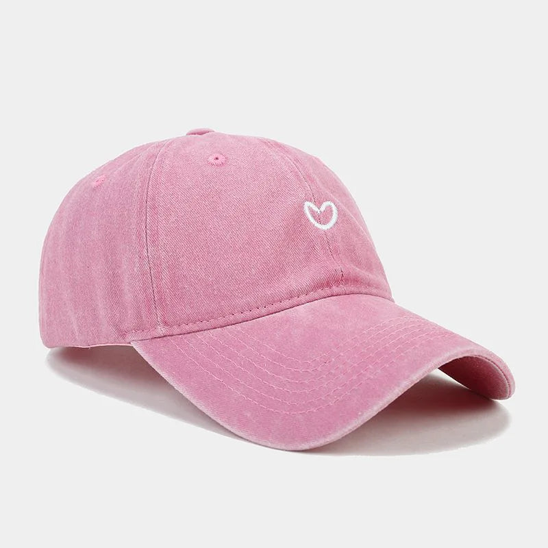CALORA_ Gewassen Katoenen Baseball Pet Vrouwen met Geborduurde Liefde voor Buiten
